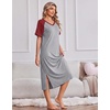 image:imageEkouaer 3 Pack Long Nightgowns for Women House Dress Plus Size Moo MoosBlackGreyRed Dots