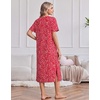 image:imageEkouaer 3 Pack Long Nightgowns for Women House Dress Plus Size Moo MoosBlackGreyRed Dots