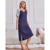 image:imageEkouaer 3 Pack Long Nightgowns for Women House Dress Plus Size Moo MoosBlackNavy BlueGrey