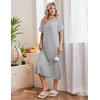 image:imageEkouaer 3 Pack Long Nightgowns for Women House Dress Plus Size Moo MoosBlackStripNavy Star