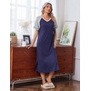 image:imageEkouaer 3 Pack Long Nightgowns for Women House Dress Plus Size Moo MoosNavy BlueBlue GreenPurple