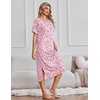 image:imageEkouaer 3 Pack Long Nightgowns for Women House Dress Plus Size Moo MoosPurple FlowerPink FlowerBlue Flower