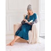image:imageEkouaer 3 Pack Long Sleeve Full Length Chest Pocket Nightgowns for WomenBlackdeep Bluepink Flower