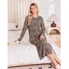image:imageEkouaer 3 Pack Long Sleeve Full Length Chest Pocket Nightgowns for WomenBlackdeep Grayleopard