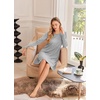 image:imageEkouaer 3 Pack Nightgowns for Women Long Sleeve Sleepshirt Soft NightshirtBlackDark GreyLight Grey Stripes