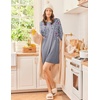 image:imageEkouaer 3 Pack Nightgowns for Women Long Sleeve Sleepshirt Soft NightshirtBlackGrey FloralBlue Pea Floral