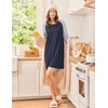 image:imageEkouaer 3 Pack Nightgowns for Women Long Sleeve Sleepshirt Soft NightshirtBlackNavy BlueGrey