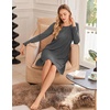 image:imageEkouaer 3 Pack Nightgowns for Women Long Sleeve Sleepshirt Soft NightshirtBlackNavy BlueGrey
