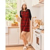 image:imageEkouaer 3 Pack Nightgowns for Women Long Sleeve Sleepshirt Soft NightshirtBlackRedblack PlaidLight Grey