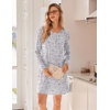 image:imageEkouaer 3 Pack Nightgowns for Women Long Sleeve Sleepshirt Soft NightshirtCoffee CupPink Striped HeartPurple Star
