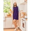 image:imageEkouaer 3 Pack Nightgowns for Women Long Sleeve Sleepshirt Soft NightshirtLight GreyPurplePink