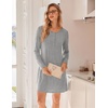 image:imageEkouaer 3 Pack Nightgowns for Women Long Sleeve Sleepshirt Soft NightshirtLight GreyPurplePink