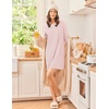 image:imageEkouaer 3 Pack Nightgowns for Women Long Sleeve Sleepshirt Soft NightshirtPink LoveLight Pink StripesCherry Blue Plaid