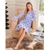 image:imageEkouaer 3 Pack Nightgowns for Women Long Sleeve Sleepshirt Soft NightshirtPink LoveLight Pink StripesCherry Blue Plaid
