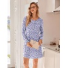 image:imageEkouaer 3 Pack Nightgowns for Women Long Sleeve Sleepshirt Soft NightshirtPurple FloralLight Green FloralPink Bow Tie