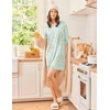 image:imageEkouaer 3 Pack Nightgowns for Women Long Sleeve Sleepshirt Soft NightshirtPurple FloralLight Green FloralPink Bow Tie
