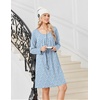 image:imageEkouaer 3 Pack Womens Long Sleeve Nightgowns Soft Sleep Shirt SleepwearBlack purple blue Flower