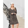 image:imageEkouaer 3 Pack Womens Long Sleeve Nightgowns Soft Sleep Shirt SleepwearBlack purple leopard