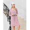 image:imageEkouaer 3 Pack Womens Long Sleeve Nightgowns Soft Sleep Shirt SleepwearBlue Floral lilac pink Floral