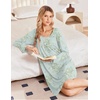 image:imageEkouaer 3 Pack Womens Long Sleeve Nightgowns Soft Sleep Shirt SleepwearNavy purple Floral green Floral