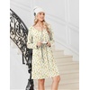 image:imageEkouaer 3 Pack Womens Long Sleeve Nightgowns Soft Sleep Shirt SleepwearPink grey yellow Floral