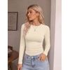 image:imageEkouaer 3 Pack Womens Long Sleeve Raglan Shirts Slim Fit Thermal TopsBlackBeigeBrown