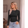 image:imageEkouaer 3 Pack Womens Long Sleeve Raglan Shirts Slim Fit Thermal TopsBlackWhiteBrown