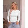 image:imageEkouaer 3 Pack Womens Long Sleeve Raglan Shirts Slim Fit Thermal TopsBlackWhiteBrown