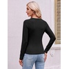 image:imageEkouaer 3 Pack Womens Long Sleeve Raglan Shirts Slim Fit Thermal TopsBlackWhiteBrown