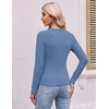 image:imageEkouaer 3 Pack Womens Long Sleeve Raglan Shirts Slim Fit Thermal TopsBlackWhiteDark Blue