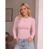 image:imageEkouaer 3 Pack Womens Long Sleeve Raglan Shirts Slim Fit Thermal TopsBlackWhitePink