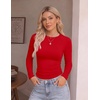 image:imageEkouaer 3 Pack Womens Long Sleeve Raglan Shirts Slim Fit Thermal TopsBlackWhiteRed