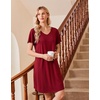 image:imageEkouaer Cotton Nightgowns for Women 3 Pack Short Sleeve Sleepshirts TshirtBlackBlue GreenWine Red