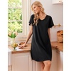 image:imageEkouaer Cotton Nightgowns for Women 3 Pack Short Sleeve Sleepshirts TshirtBlackGreyBlue Green