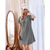 image:imageEkouaer Cotton Nightgowns for Women 3 Pack Short Sleeve Sleepshirts TshirtBlackGreyBlue Green