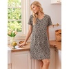 image:imageEkouaer Cotton Nightgowns for Women 3 Pack Short Sleeve Sleepshirts TshirtBlackGreyLeopard