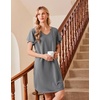 image:imageEkouaer Cotton Nightgowns for Women 3 Pack Short Sleeve Sleepshirts TshirtBlackGreyLeopard