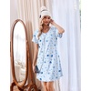 image:imageEkouaer Cotton Nightgowns for Women 3 Pack Short Sleeve Sleepshirts TshirtCoffee CupMoon StarPurple Star