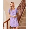 image:imageEkouaer Cotton Nightgowns for Women 3 Pack Short Sleeve Sleepshirts TshirtCoffee CupMoon StarPurple Star