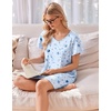 image:imageEkouaer Cotton Nightgowns for Women 3 Pack Short Sleeve Sleepshirts TshirtMoon StarMoon CloudsSheep