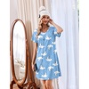 image:imageEkouaer Cotton Nightgowns for Women 3 Pack Short Sleeve Sleepshirts TshirtMoon StarMoon CloudsSheep