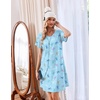 image:imageEkouaer Cotton Nightgowns for Women 3 Pack Short Sleeve Sleepshirts TshirtSheepCoffee CupBlue Butterfly