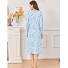 image:imageEkouaer Cotton Nightgowns for Women Long Sleeve Night GownBlue Floral