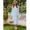 image:imageEkouaer Cotton Nightgowns for Women Long Sleeve Night GownBlue Floral