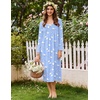 image:imageEkouaer Cotton Nightgowns for Women Long Sleeve Night GownBlue White Bird