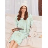 image:imageEkouaer Cotton Nightgowns for Women Long Sleeve Night GownGreen Flower
