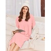 image:imageEkouaer Cotton Nightgowns for Women Long Sleeve Night GownPink