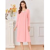 image:imageEkouaer Cotton Nightgowns for Women Long Sleeve Night GownPink