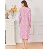 image:imageEkouaer Cotton Nightgowns for Women Long Sleeve Night GownPink Floral