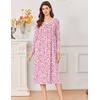 image:imageEkouaer Cotton Nightgowns for Women Long Sleeve Night GownPink Floral